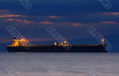 Ship at dusk