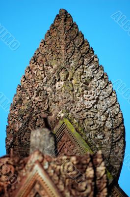 Carving of mandapa top at Banteay Sreiz, Cambodia