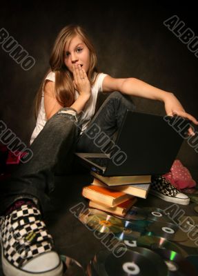 Girl with a computer