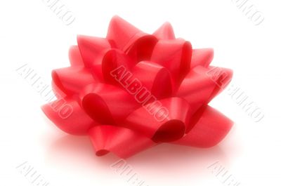 Red Bow with a dreamy quality isolated on white