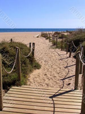 Wooden walkway to the beach