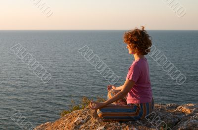 girl meditating in padmasana pose