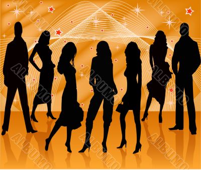 Fashion girls  and boys posing