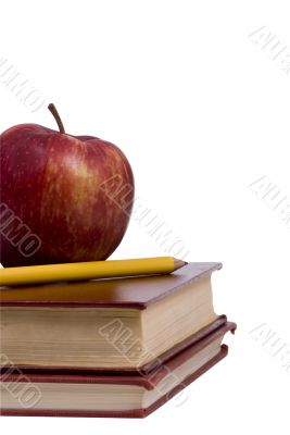 Education Series (apple and pencil on book)