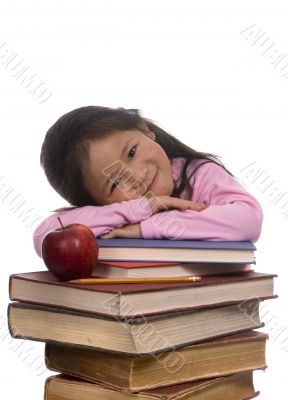 Education Series (Leaning on books)