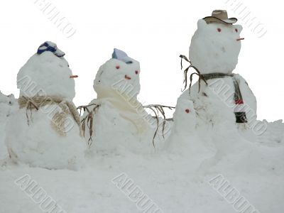 snowmen isolated