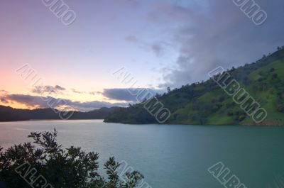 lake berryessa sunset
