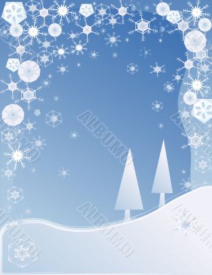 Snowy winter background