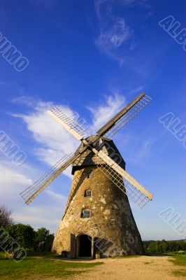 Traditional dutch windmill in Latvia