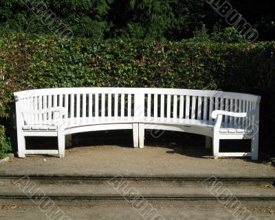 white bench in the park