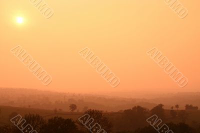 Sunrise over the hills