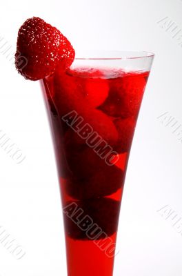 Drink with a strawberry in a glass