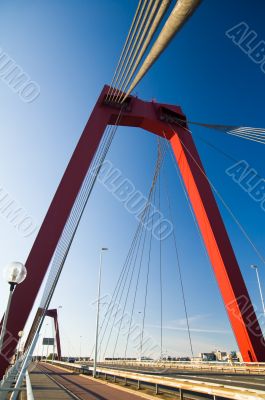 big red suspensionbridge