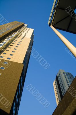 skyscrapers in downtown financial district