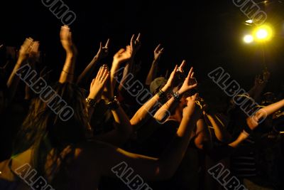 funs hands at the rock concert 10