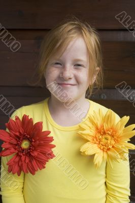 girl with flowers