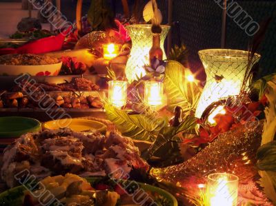 Tropical Buffet Table Tropical Buffet Table
