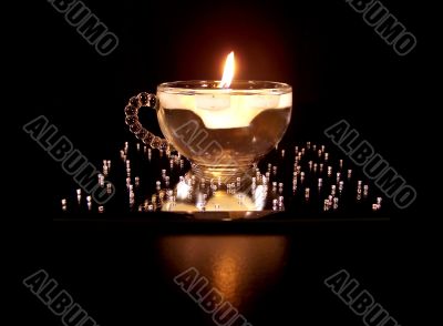   Burning Snowflake Candle Floating