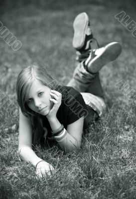 Girl in a grass