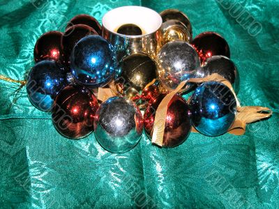 Christmas balls with golden cup