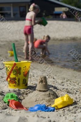 children playing in the water