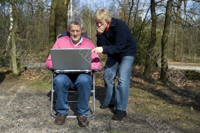 Grandparents with laptop