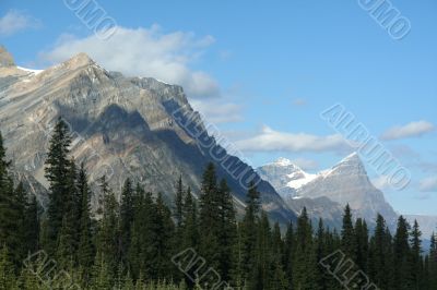 Striated mountain peaks