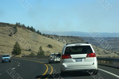 Mountain road, light traffic