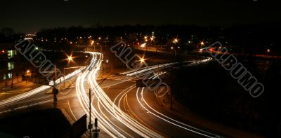 Highway intersection at Night