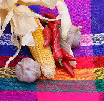 Vegetables on a table-cloth