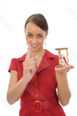 Woman and  hourglass