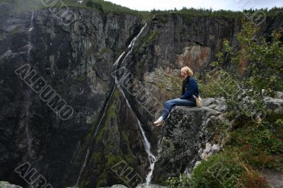 Norwegian waterfall Voringfossen