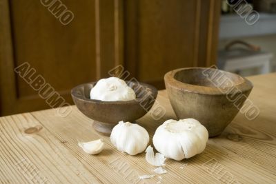 garlic on a table