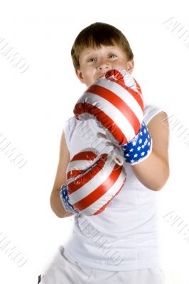 Boy with boxing-gloves