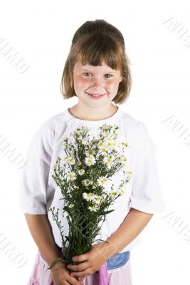 Girl with daisy`s