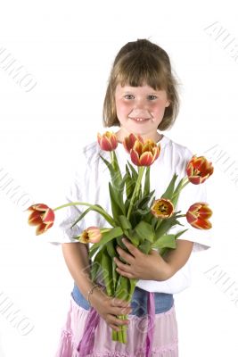 Girl with a flower-gift