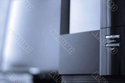 Desktop station with liquid crystal display. Close-up #1 Desktop station with liquid crystal display. Close-up #1