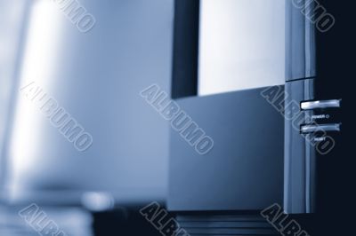 Desktop station with liquid crystal display. Tint dark blue #3 Desktop station with liquid crystal display. Tint dark blue #3