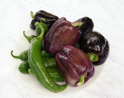 Harvest - Peppers &amp; eggplant