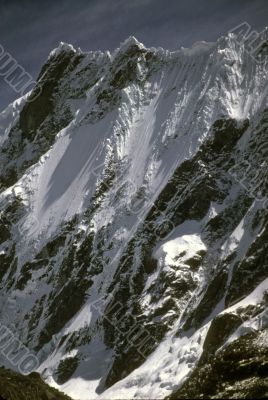 Steep mountain peaks