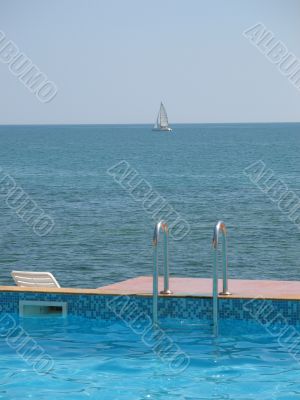 Swimming pool and sea