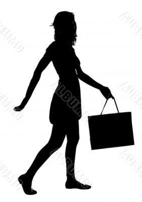 pretty woman in shopping mode