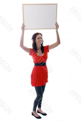 Girl with whiteboard Girl with whiteboard