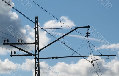 power line for electric trains