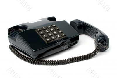 Telephone set of black color