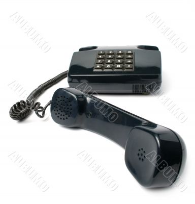 Telephone set of black color Telephone set of black color