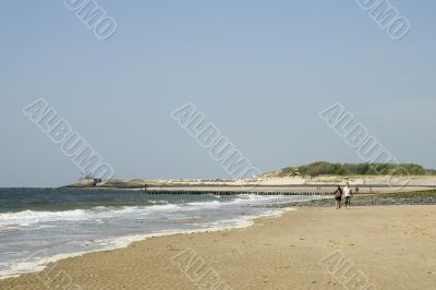 landscape with walking people