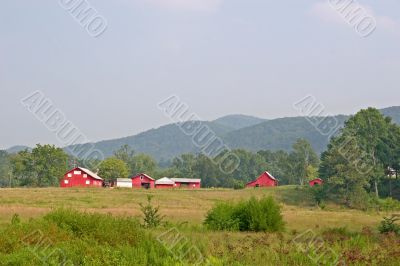 Red Barns in the Distance