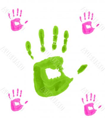 Child pink handprint