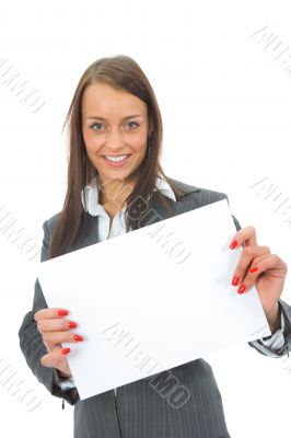 Business woman keeps sheet